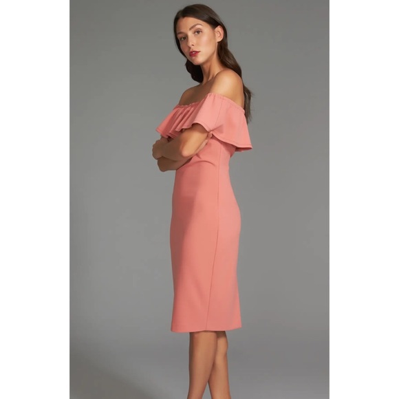 Ruffle off the shoulder midi dress size 4 - Picture 2 of 4